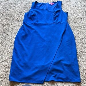 Betsey Johnson Blue Sleeveless Dress with asymmetrical neckline size 14W
